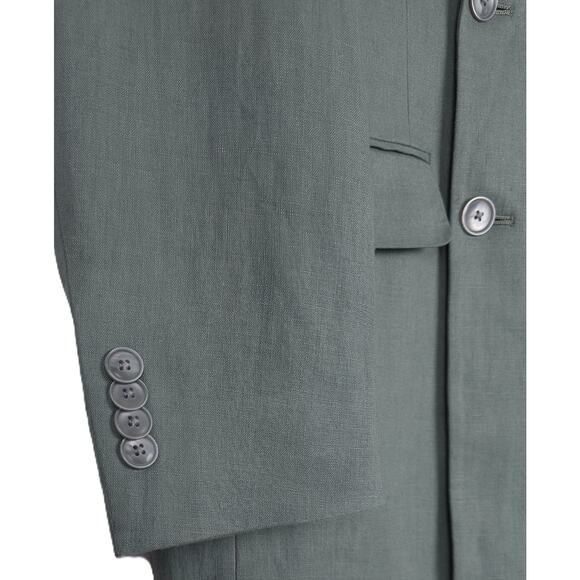 Tommy Hilfiger Men's Modern-Fit 100% Linen Suit Jacket Sage Green Solid 36R NWT - Picture 5 of 7